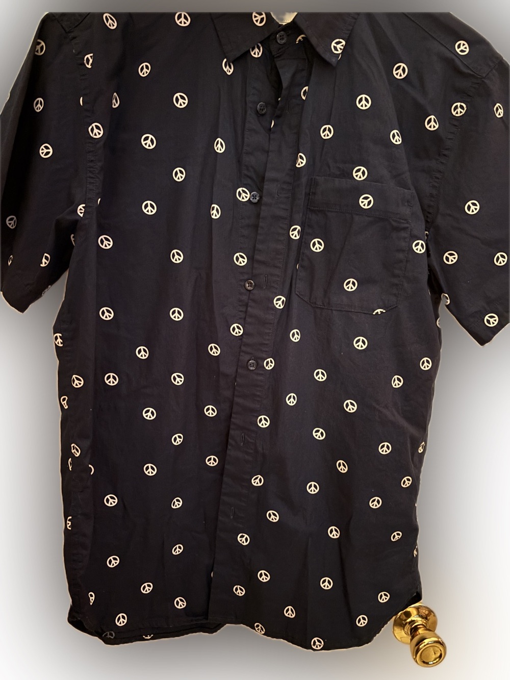 The North Face Navy Blue Short-Sleeve Button-Down Printed Shirt
